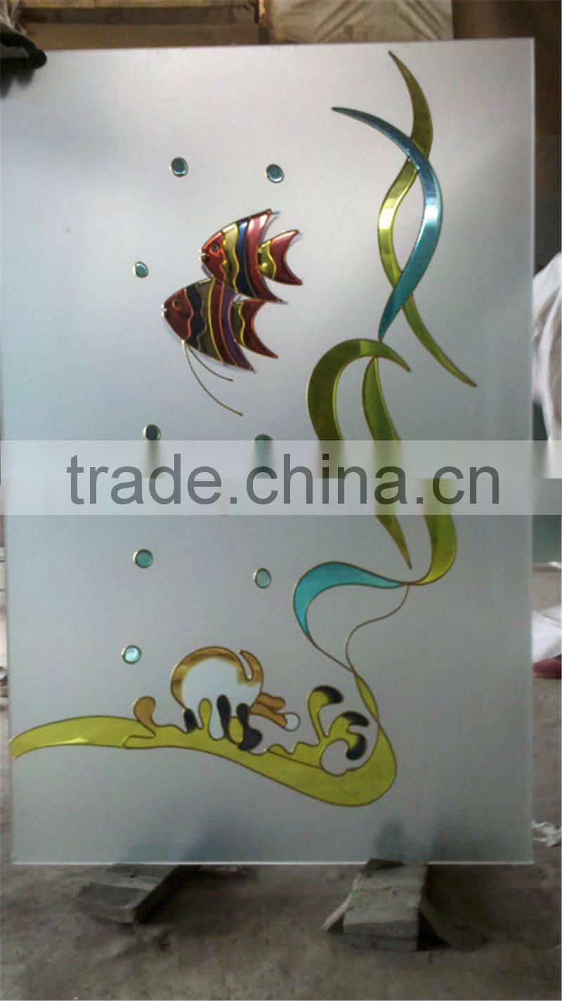 factory frosted pattern art bathroom door glass