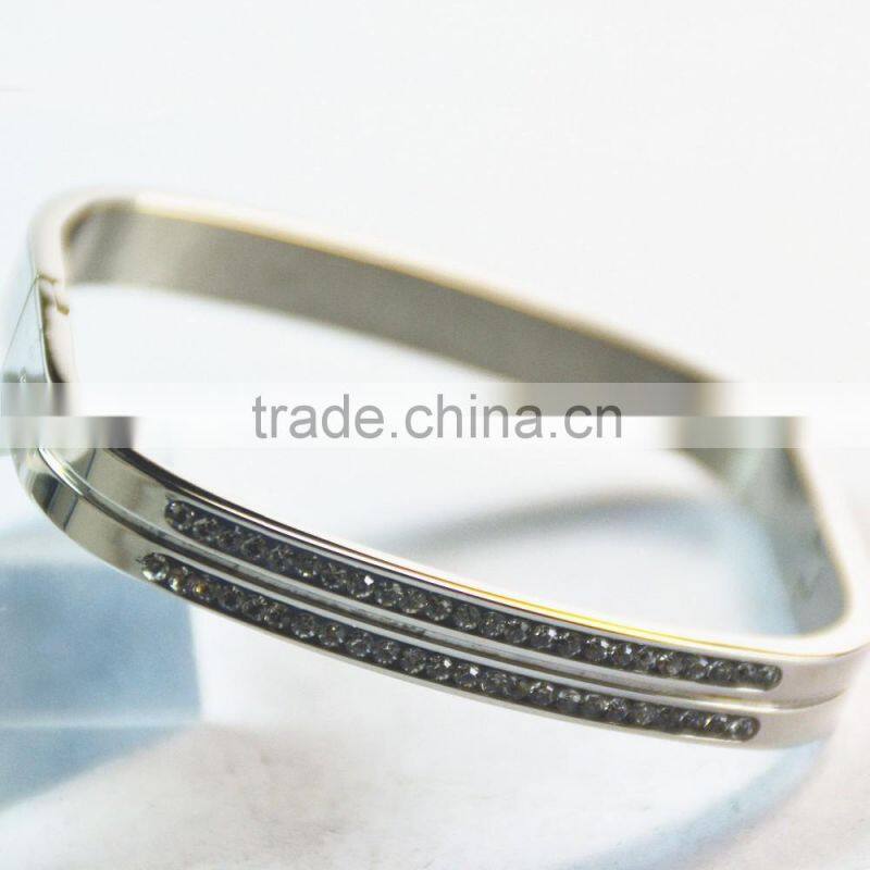 316L stainless steel bangles with diamonds for promotion