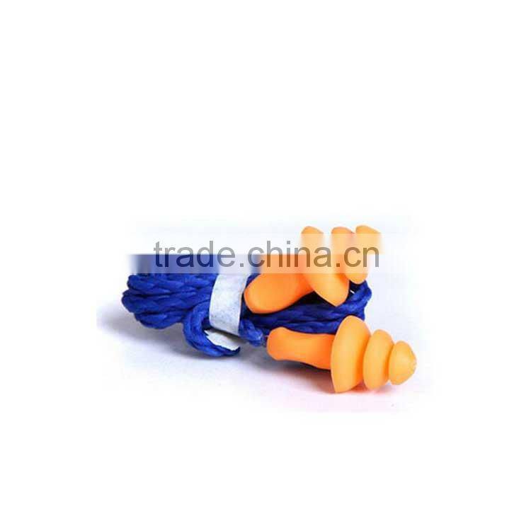 CE standard silicone string earplugs for hearing protection