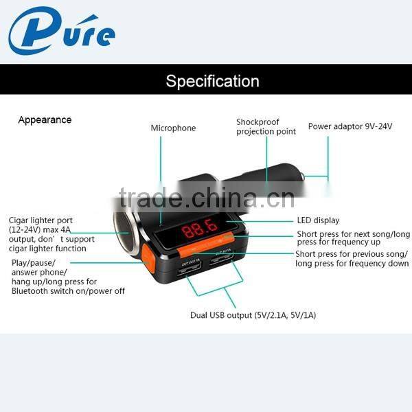 Mini Bluetooth Car Adapter FM Radio Broadcast Transmitter FM Fashion Design Hands-free Smartphone Device Cheap