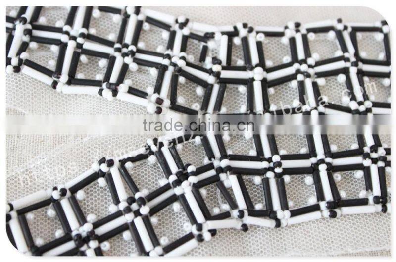 Fashional design handmade embroidery beaded neck trim for garment