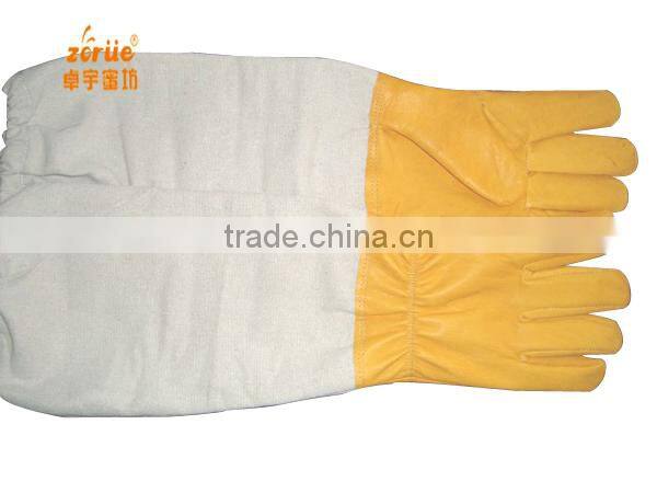 sheepskin palm and cottom sleeve beekeeping glove