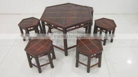 Set of bamboo table and chairs, high quality bamboo furniture made in Vietnam