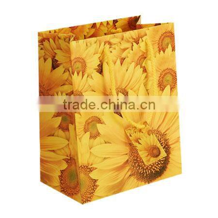 Stripe paper gift bag with handle rope, customized size and color