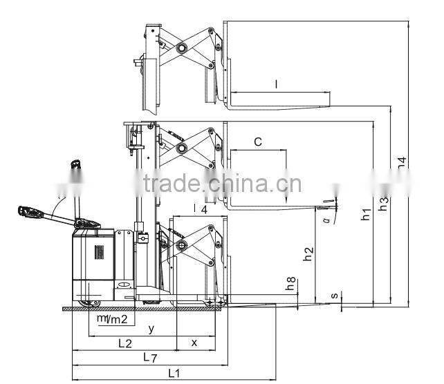ISO CE Approved Economy fully 1.2T-1.5T fork reach full electric stacker Jeakue ESFR12 ESFR15