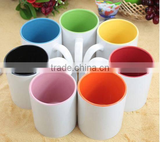Inner Color Plain Ceramic Photo Design Gift Mugs Manufacturer