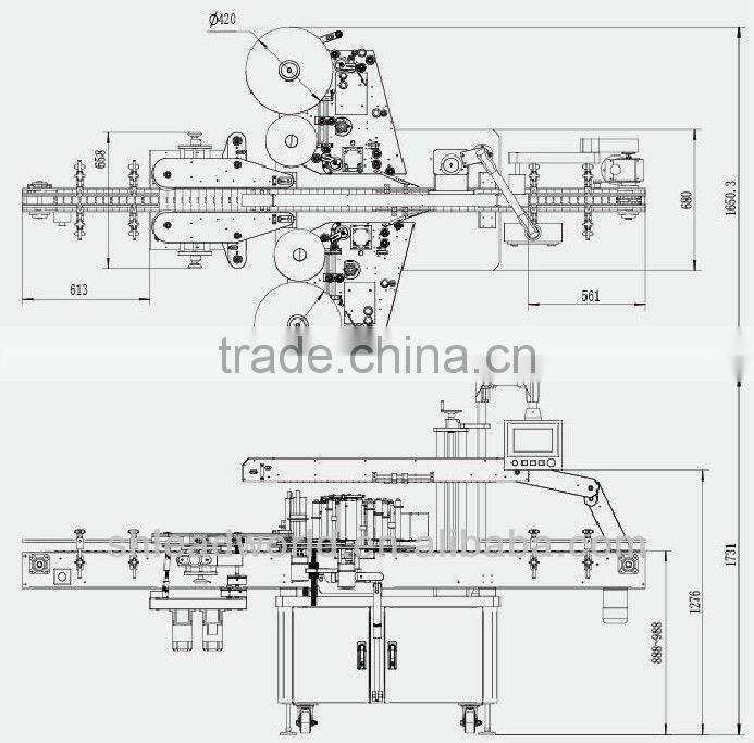 High Speed Auto Cone Shape Container Labeling Machine