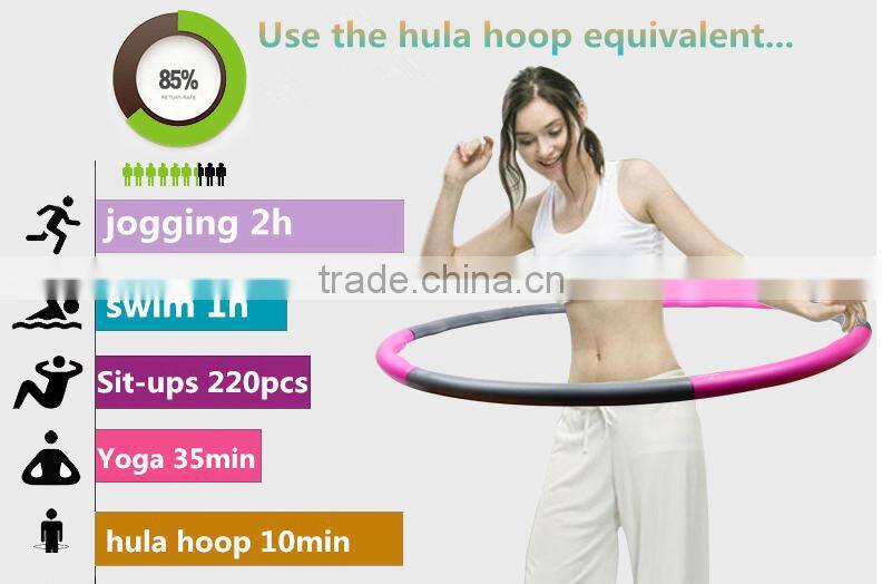 new design 8sections DIY Assembled Magnetic therapy hula hoop/Weighted detachable 98cm PP hula hoop