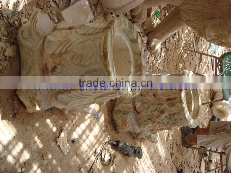 LATEST DESGINE ONYX COLUMNS AND PILLARS CARVING TOPS