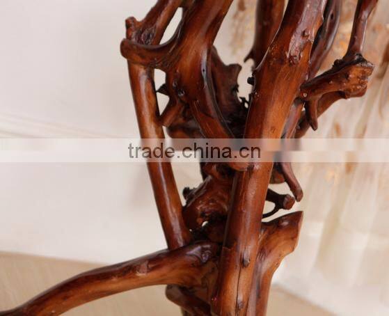 Southeast Asia Style Root Carved Flower Stand, Decorative Root Carving Corner Table, Unique Design Telephone Table (BF01-X1171)