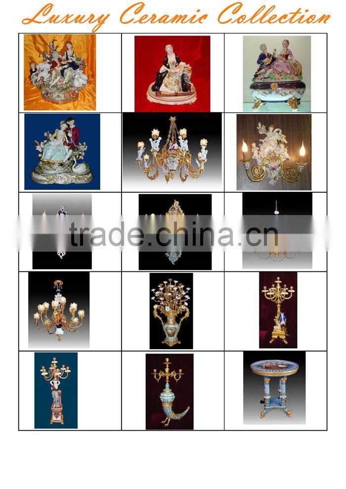 Ancient Arabic Style Hand Painting Creative Decoration Desk Clock, Copper Cast and Ceramic Crackle Table Clock