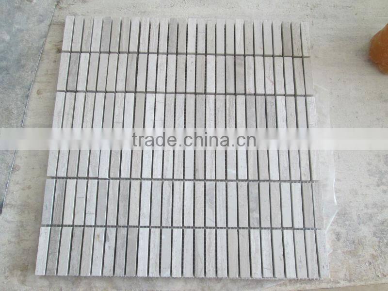 China White Wooden marble Mosaic Tile