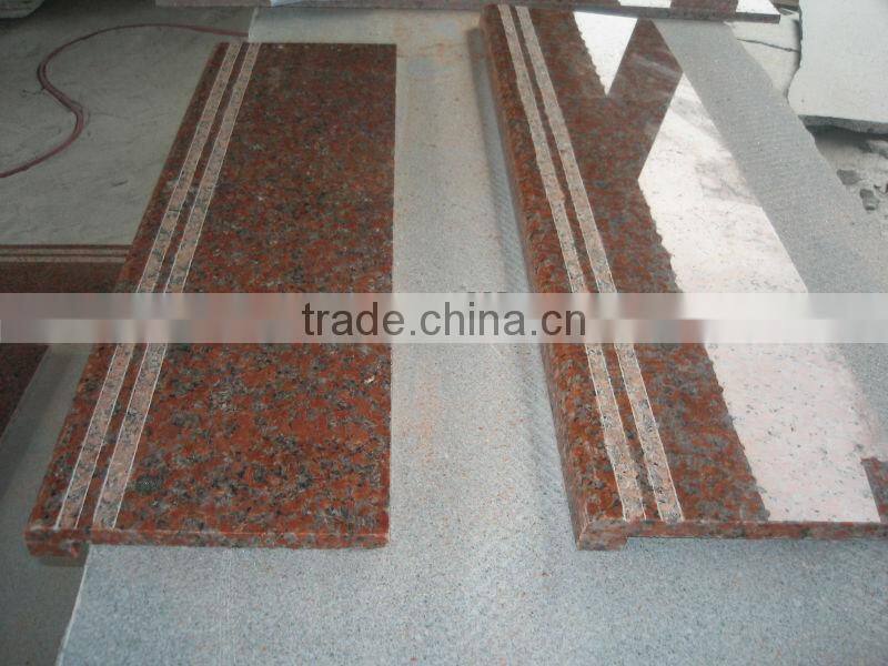 cheap good quality G562 maple red granite stairs