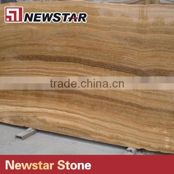 Newstar Polish Golden Yellow Wooden Marble Slab For Family Decoration