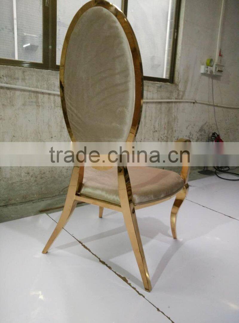 China furniture stainless steel dining chair for wedding
