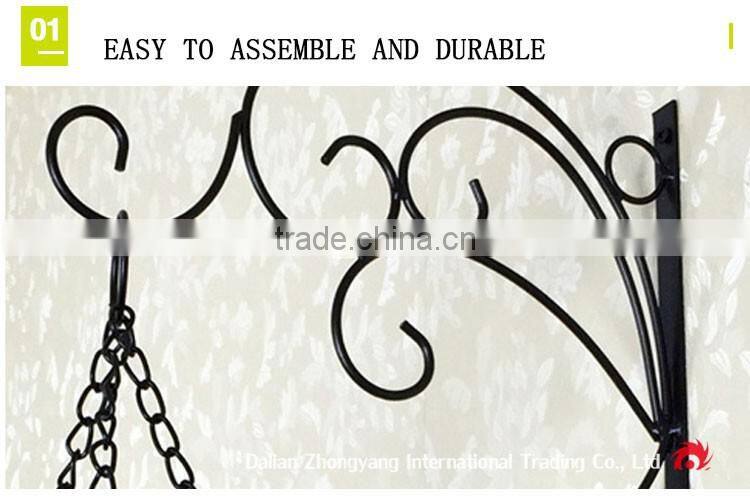 New design wall hung cheap handmade wrought iron flower basket