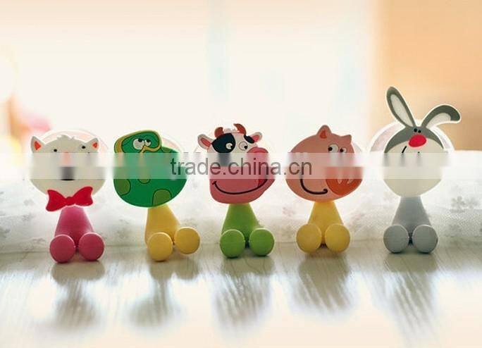 3D cartoon rubber silicone toothbrush holder, cute animal tooth hook with sucker