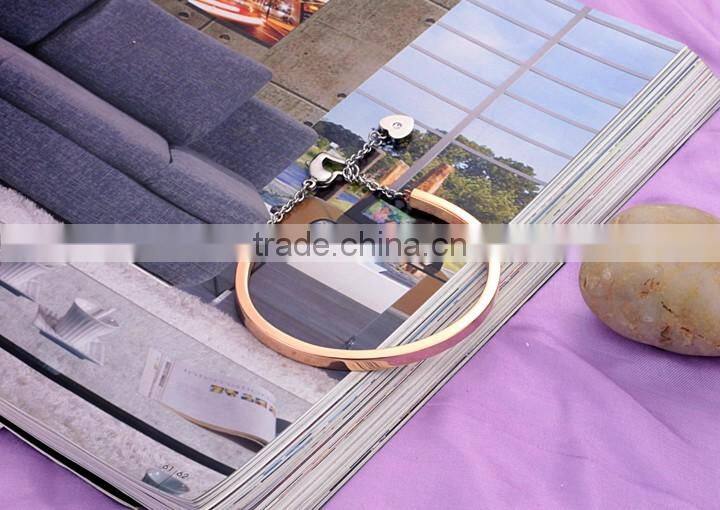 Fashion New Design Rose Gold Plated Stainless Steel Bracelet for Men Women
