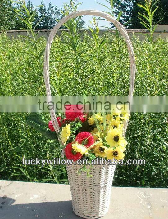 wicker basket for plant and flowers