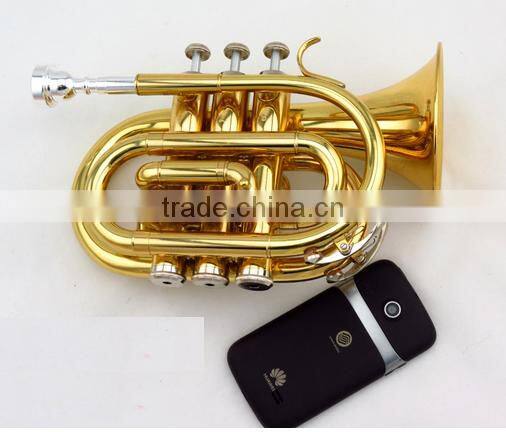 Chinese cheap gold pocket trumpet
