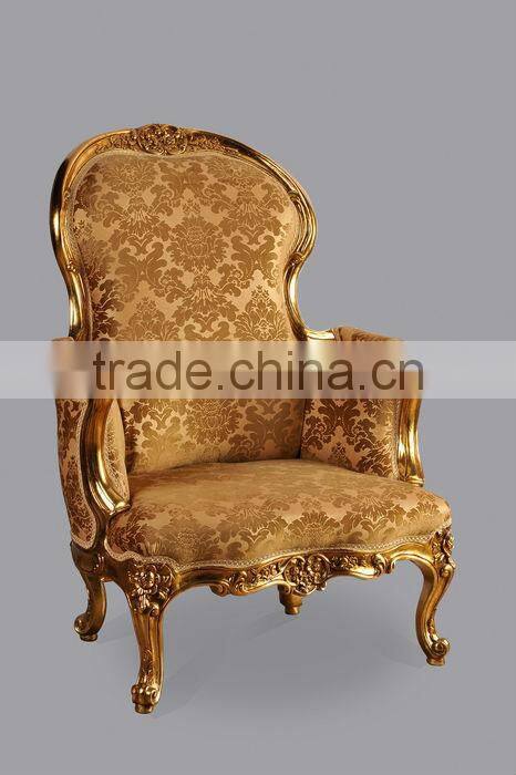 Gold leaf fabric sofa,french furniture chair
