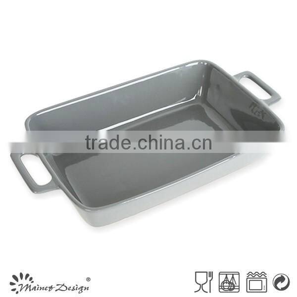 Hot sale Round ceramic stoneware oven safe baking tray