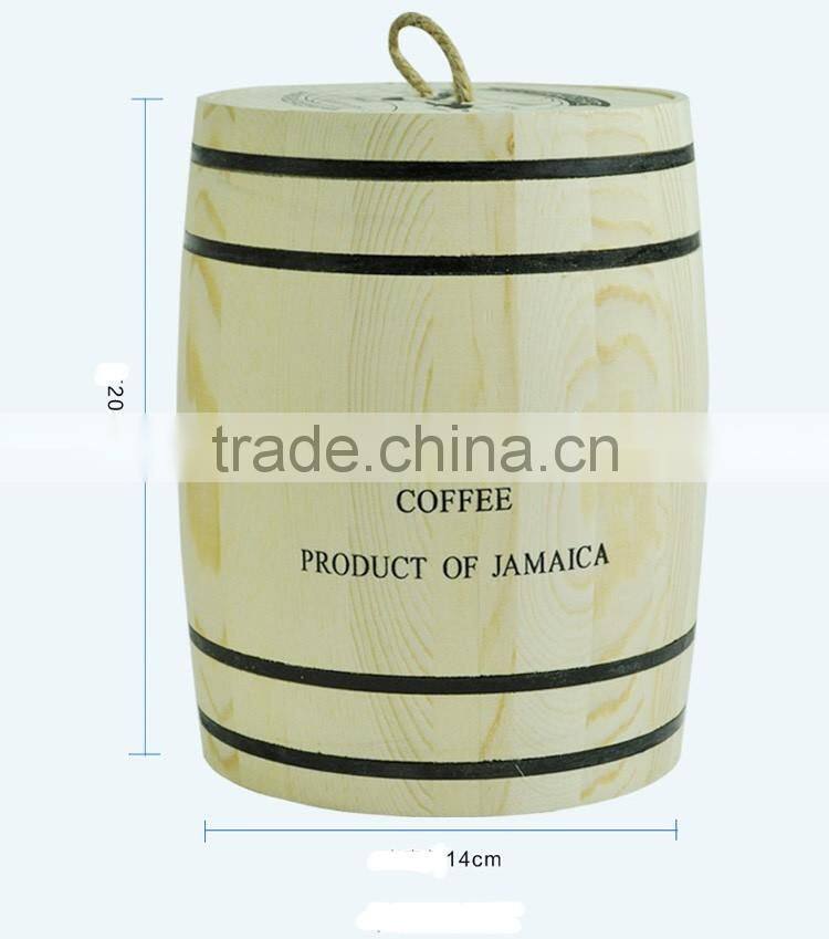pine wood Coffee Bean Packaging Wood Barrel