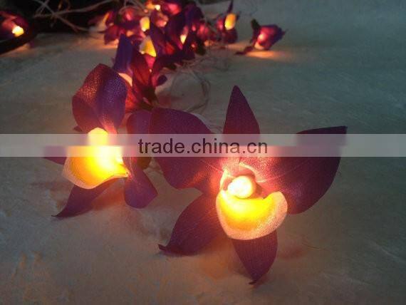 20 Battery Powered LED Purple Orchid fairy lights for party and decoration