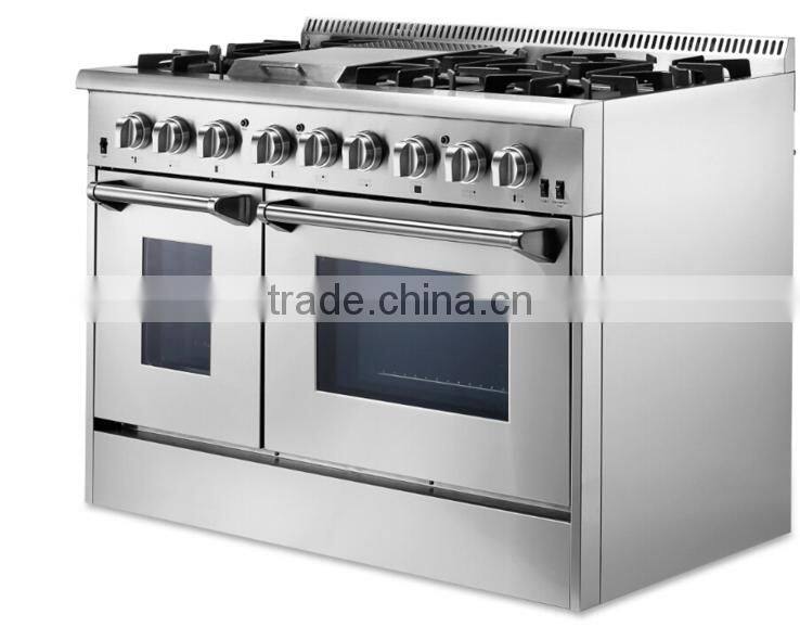 Heavy duty stainless steel 48" Professional Gas Range CSA Certified freestanding 6 burner + Grill on Top(BG10-M516)