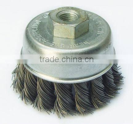 Durable twisted Knot Steel Wire Cup Brush
