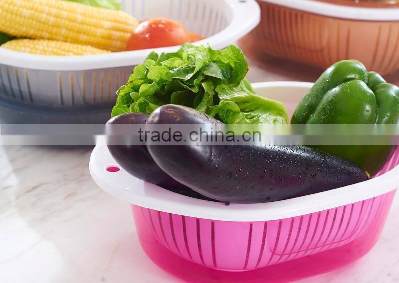 Vegetable Fruit Plastic Washing Basket Draining Strainer Basket
