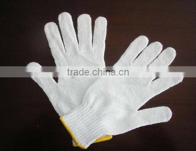 Natural white cotton gloves for workingJRK14