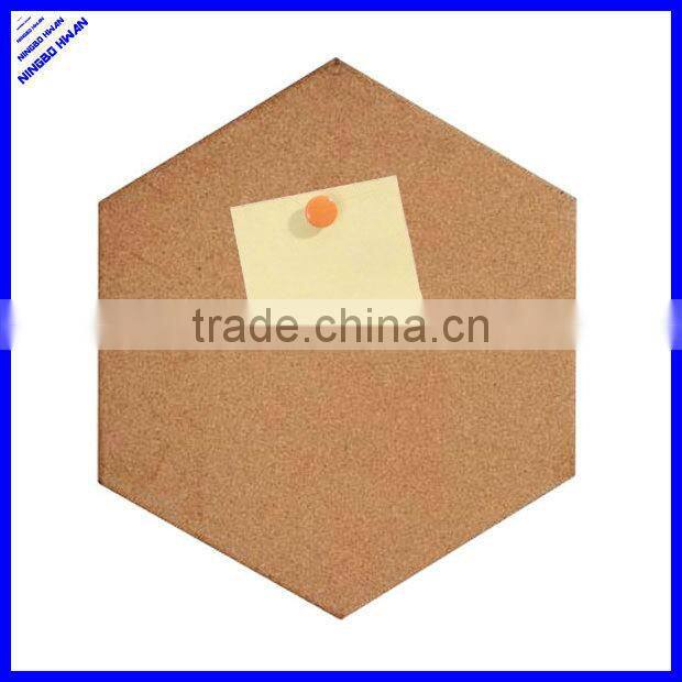 Quality different shape corkboard,hexagon shaped corkboard