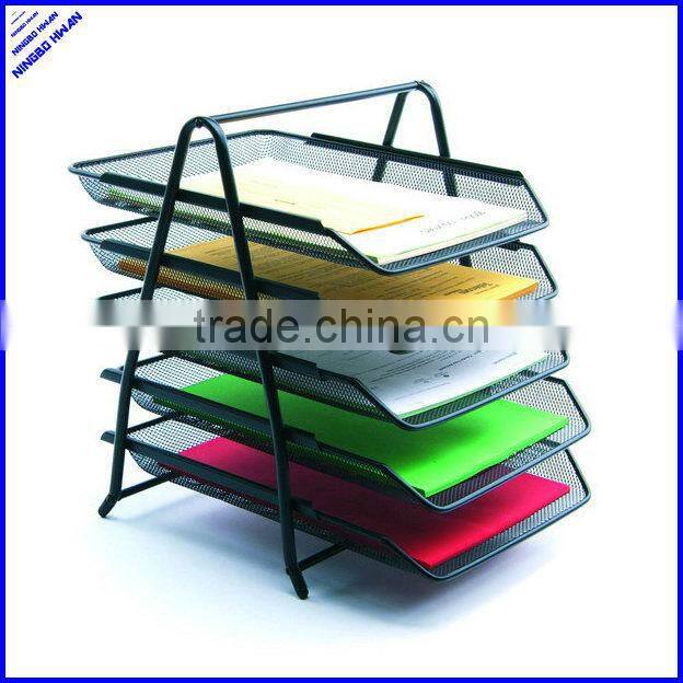 2014 best selling a4 metal mesh 5 tier document tray