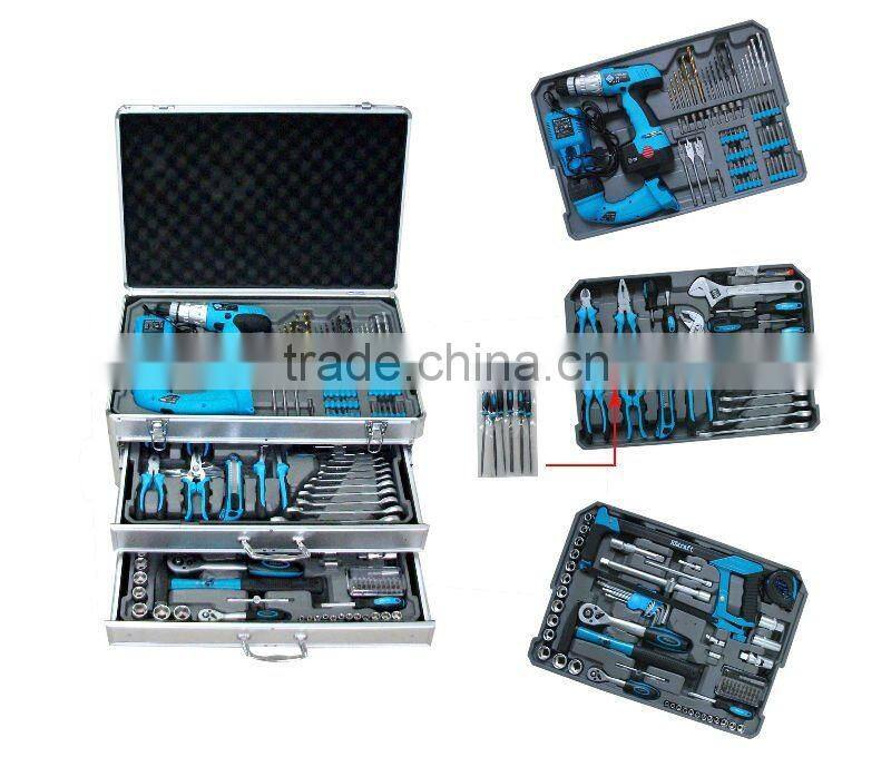 190pcs-LeBow22-389-with ABS Gray case hand tool set ;tool kit