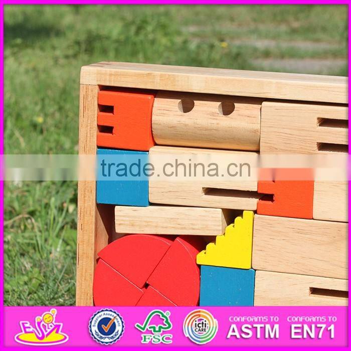 2016 Best sale 40 pieces funny wooden building blocks for kids W13A114