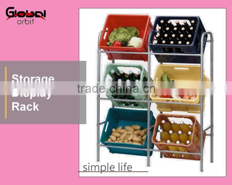 Storage Metal Shelving Stainless Steel Food Display Rack Drink Display Rack