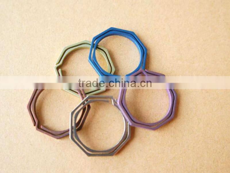 TK-2307 30MM Titanium Alloy TC4 Octagon Key Chain Key Ring