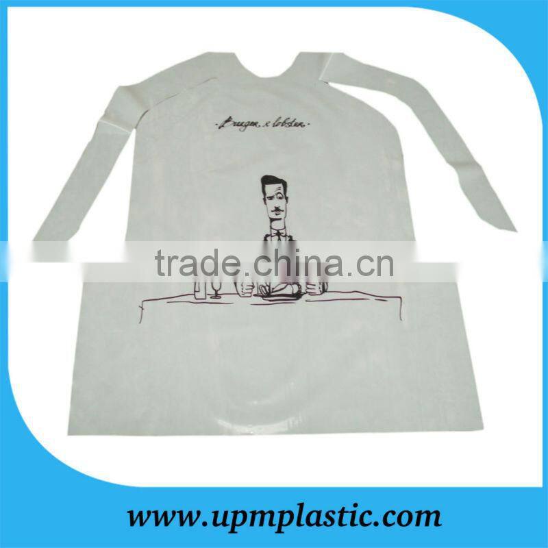 One time use disposable waterproof kitchen LDPE plastic apron baby bibs