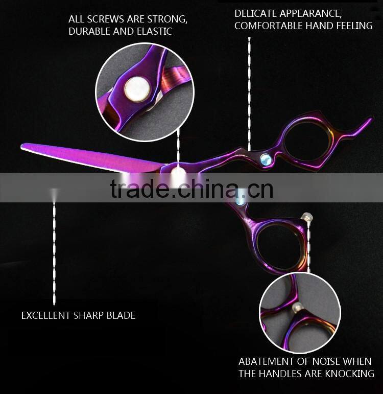 QJ-JC125 beauty coating titanize scissors with stainless steel hair scissors