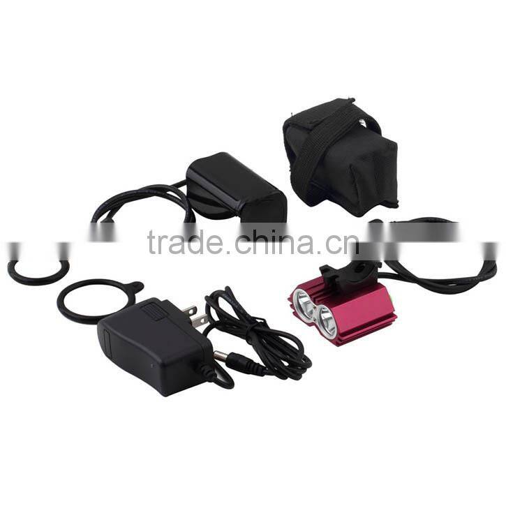 Ultra Bright 8.4V CREE 2X XML U2 LED Bicycle Light Bike Bicycle Light Set 5000 Lumen T6