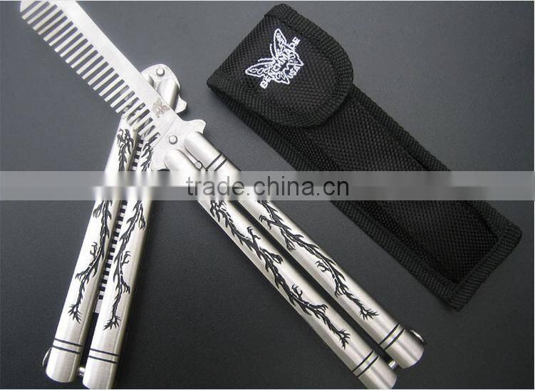 Wholesales Sliver Comb Multi function Stainless Steel Trainer Tool Butterfly Comb