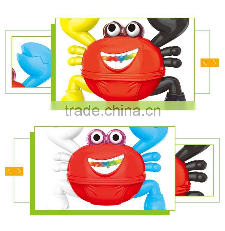 Hot selling kids plastic cartoon crab set baby musical toy