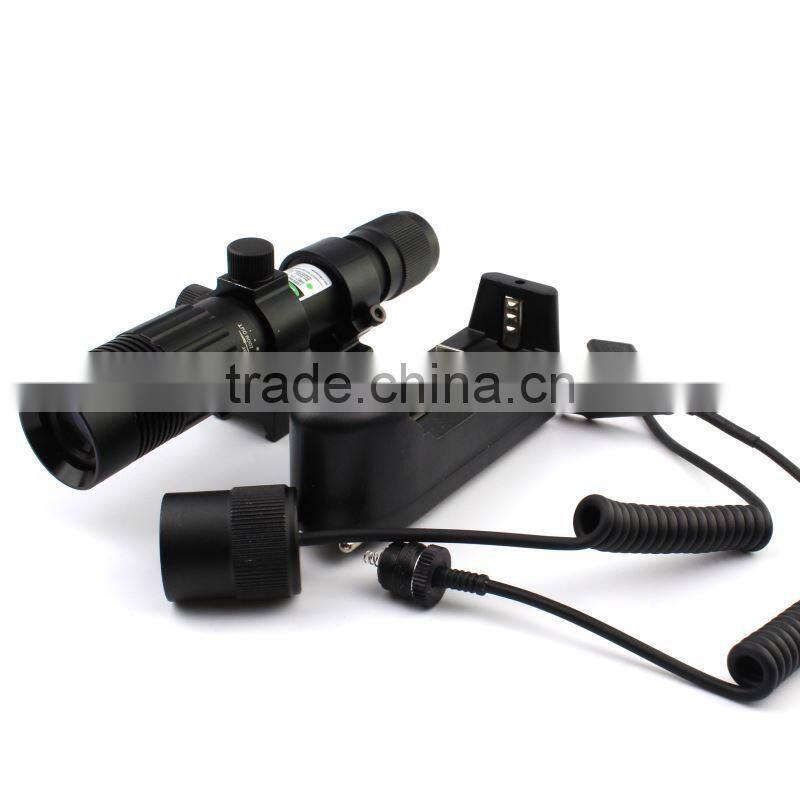 Tactical Green Laser Flashlight Green Laser Designator Laser Illuminator w/ Adjustable Beam Focus 30-50mW Subzero