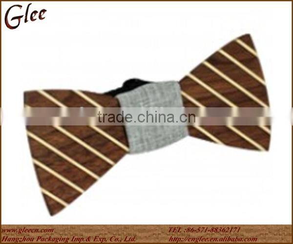 handmade wooden craft custom logo wooden bow tie