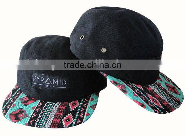 Retail adjustable strap woven tag aztecs 5 panel hat