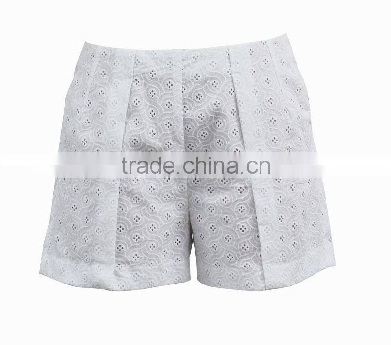 Girls Fashion china direct factory White Crochet Shorts