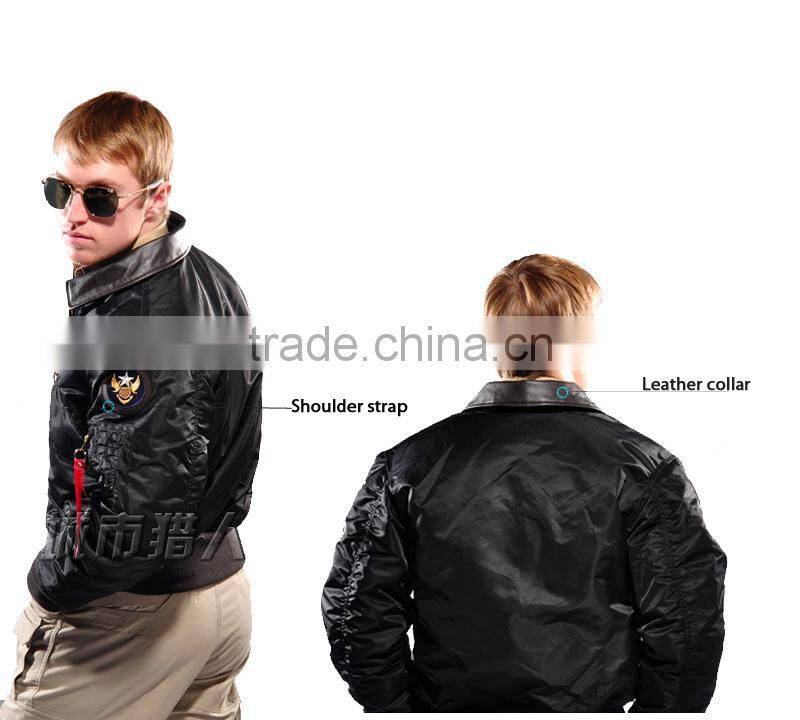 Seibertron 45P Leather Collar flight jacket Men's Navy jacket coat Pilot Jacket
