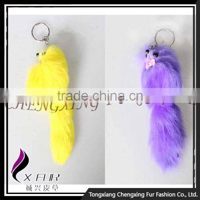 CX-R-49 Wholesale Keychain Fox Fur Tail Cute cheap Key Chain