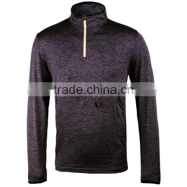 Women's Dry Fit Half Zip Neck Long Sleeve Sports Shirt Custom Zip Polyester Shirts